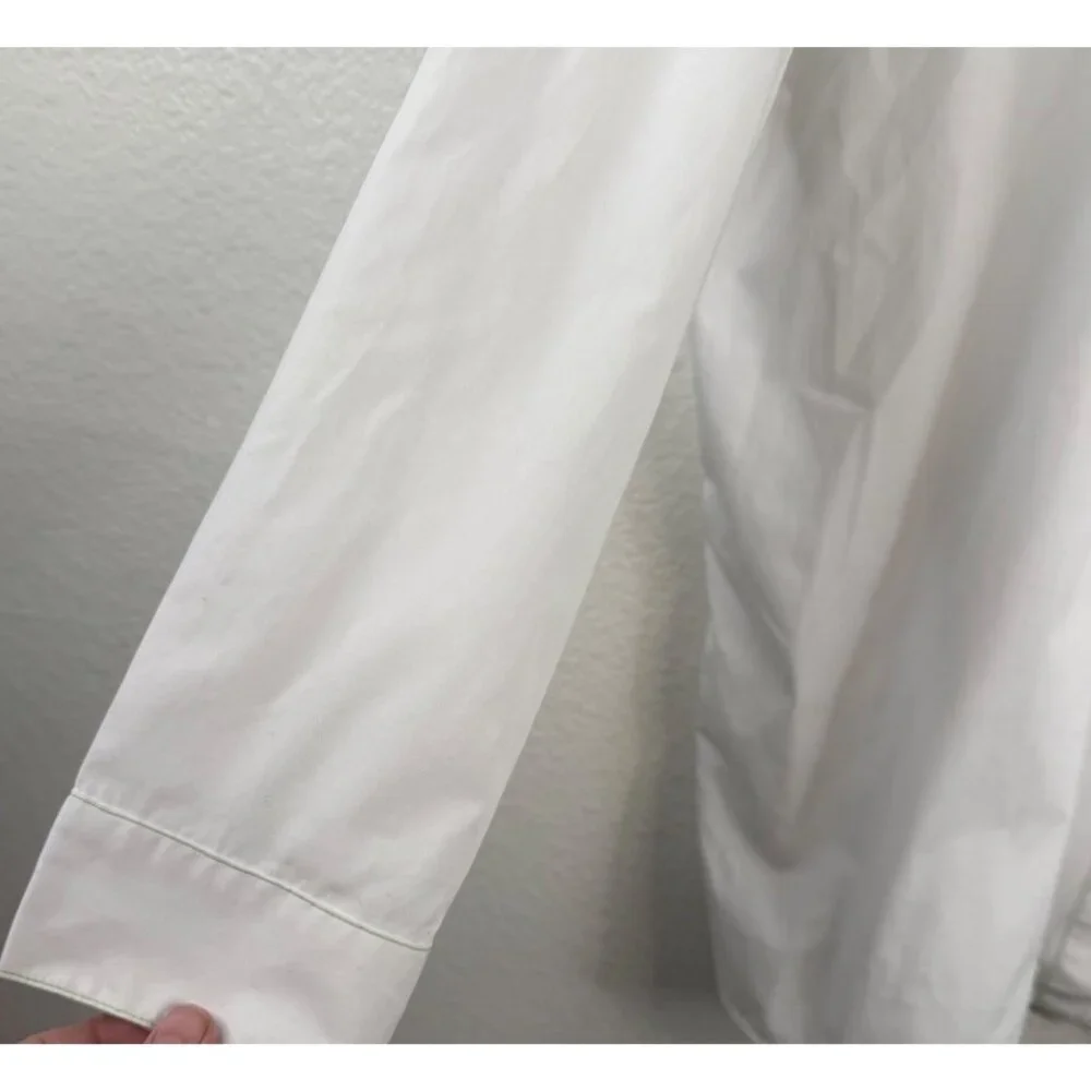 NWT Bob Mackie Wearable Art Top White Sz 1X Button Up Flower Embroidered Sequins - Picture 9 of 16